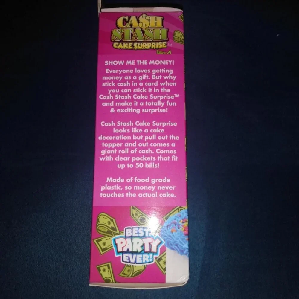 NIB Cash Stash birthday topper